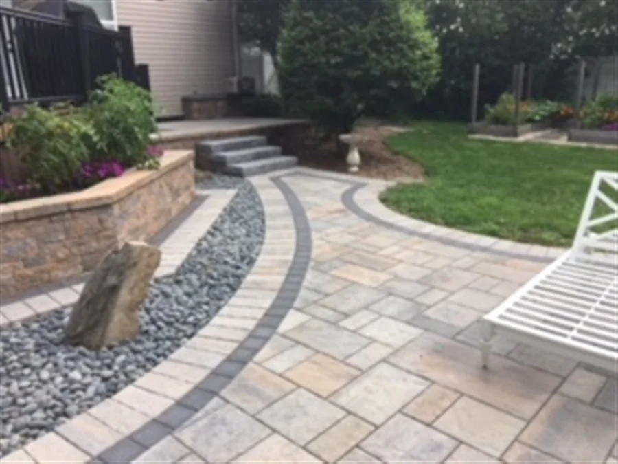 backyard paver walkway